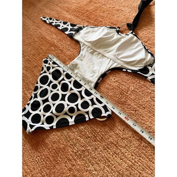 La Blanca by Rod Beattie Cutout Swimsuit S – Retro Circles One-Piece - Picture 5 of 6